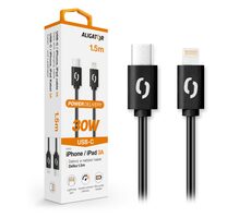Aligator Datový kabel POWER 30W / USB-C/Lightning 3A 1.5m / černý