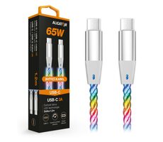 Aligator Datový kabel POWER 3A 65W / USB-C/USB-C / 1 / 2m svítící