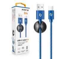Aligator Datový kabel PREMIUM 2A / USB-C 2m modrý