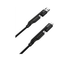 Nomad Universal Pletený Kevlar Kabel USB-C 240W 0.3m černá / Micro-USB(M) / USB-A(M) / USB-C(M) 