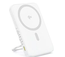 Baseus PicoGo Qi2 s otočným stojanem 5000mAh 20W bílá / Powerbanka / USB-C / Qi2 / Magsafe