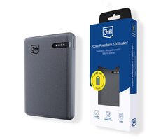 3mk Pocket 5000mAh šedá / Powerbanka / 12W / USB-C