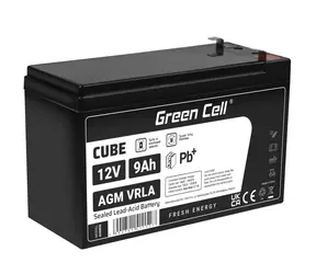 Green Cell VRLA AGM 12V | 2.1A / zabezpečovací | solární | protipožární systémy | 9Ah