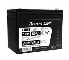 Green Cell AGM VRLA 12V 80Ah / pro sekačky | lodě | invalidní vozíky a koloběžky