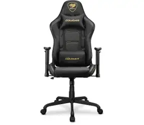 COUGAR Armor Elite Royal černo-zlatá / Herní židle / nastavitelná / syntetická kůže / pojezd. kolečka / nosnost 120 kg 