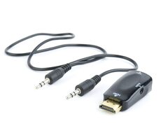 C-TECH Adaptér HDMI (M) na VGA (F) + audio