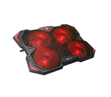C-TECH Zefyros černá / chladicí podložka pro notebook 15.6" / regulace otáček / LED podsvícení