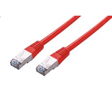 C-TECH patchcord Cat5e FTP 0.5 m červená