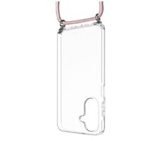 FIXED Pouzdro Pure Neck s odnímatelnou růžovou šňůrkou na krk pro Samsung Galaxy A26 5G