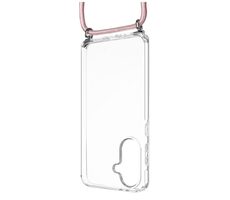 FIXED Pouzdro Pure Neck s odnímatelnou růžovou šňůrkou na krk pro Samsung Galaxy A36 5G/A56 5G
