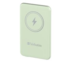 Verbatim Charge 'n' Go Magnetická bezdrátová powerbanka 5000mAh zelená / USB-C / MagSafe / 15-20W