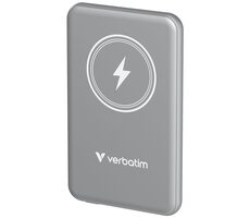 Verbatim Charge 'n' Go Magnetická bezdrátová powerbanka 5000mAh šedá / USB-C / MagSafe / 15-20W