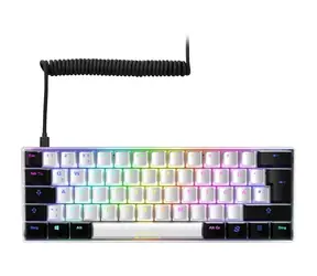 Sharkoon SKILLER SGK50 S4 bílá / herní klávesnice / mechanická / drátová / RGB / Kailh Red spinač / PT
