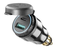 Interphone DIN adaptér s 1 x USB a 1 x USB-C výstupem pro motocykly černý