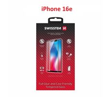 SWISSTEN FULL GLUE COLOR FRAME CASE FRIENDLY sklo pro APPLE IPHONE 16e černá