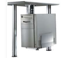Neomounts CPU-D200SILVER stříbrná / držák PC pod stůl / výška pc 39-54 cm / šířka pc 13-23 cm / nosnost 30 kg