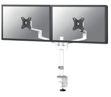 Neomounts TIS DS60-425WH2 bílá / stolní držák pro 2 monitory  / velikost 17-27" / VESA 75x75 - 100x100 / nosnost 8 kg
