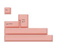 GMK Přídavný Kit růžová / ABS-Keycaps / Double-Shot / pro ISO & ANSI
