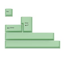 GMK Přídavný Kit zelená / ABS-Keycaps / Double-Shot / pro ISO & ANSI