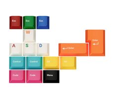 GMK Vzorková sada kláves barevná / ABS-Keycaps / Double-Shot / Cherry-Profil (CYL) 