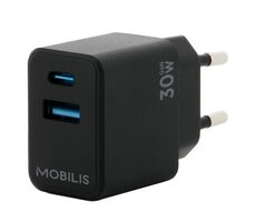 Mobilis Wall Charger 30W černá / nabíječka / 1x USB-A / 1x USB-C 