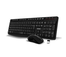 EVOLVEO K1050-BK-EN Tichý set bezdrátové klávesnice a myši černá / US INTL znaky / USB-A přijímač 2.4 GHz