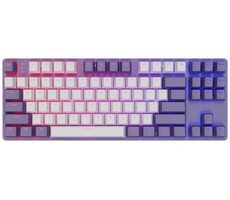 Dark Project KD87A bílo-fialová / herní klávesnice / mechanická / spínače G3MS Sapphire / RGB / USB / 1.8m