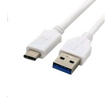 C-TECH USB-C kabel 1 m bílá / USB 2.0 A (M) - USB-C (M)
