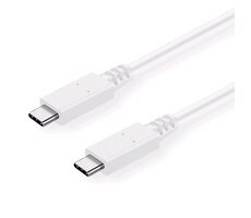 C-TECH USB-C kabel 2 m bílá / USB-C (M) - USB-C (M)