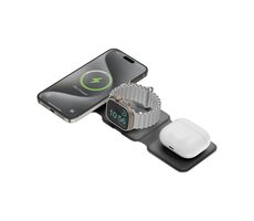 Energea GoMag Trio Plus skládací bezdrátová nabíječka šedá / pro iPhone & Apple Watch & AirPods / 15W