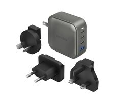 Energea TravelWorld univerzální adaptér GAN100 šedá / PPS44W & QC3.0 / 100W