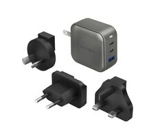 Energea TravelWorld univerzální adaptér GAN66 šedá / PD66W s PPS44W & QC3.0 / 66W 