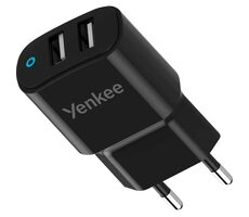 YENKEE YAC 2024 černá / Dual USB Nabíječka / 2x USB-A / max 12W / 2.4A 