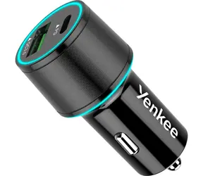 YENKEE YAC 2142 černá / autonabíječka / 1x USB-A / 1x USB-C / QC 3.0 / PD / 18W
