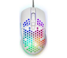 YENKEE YMS 3030WE SHOTGUN USB bílá / herní optická myš / 6400 DPI / 7 tlačítek / USB / 1.7 m 