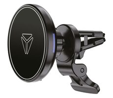 YENKEE YSM 615 černá / Magnetický držák do mřížky ventilace / bezdrátové nabíjení 15W / otočný
