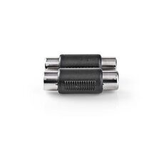 Nedis Stereo audio adaptér 2x RCA (F) - 2x RCA (F) černá / poniklované 
