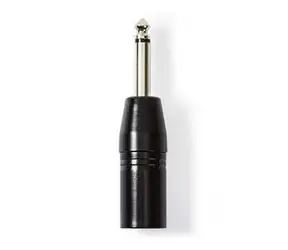 Nedis XLR adaptér černá / XLR 3pinová zástrčka / jack 6.35 mm / poniklovaný 