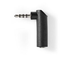 Nedis Stereo audio adaptér jack 3.5 mm (M) - jack 3.5 mm (F) 10 ks černá / 90° úhel / poniklovaný 
