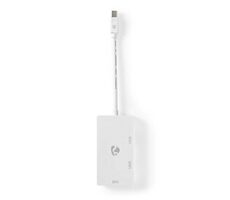 Nedis Adaptér Mini DisplayPort (M) - DVI-D 24+1 (F) - VGA (F) - HDMI (F) bílá / poniklované 