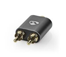Nedis Stereo audio adaptér 2x RCA (M) - jack 3.5 mm (F) šedá / pozlacený 