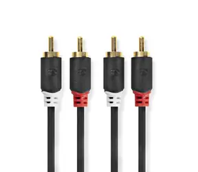 Nedis Stereo Audio kabel 2x RCA (M) - 2x RCA (M) 3.00 m černá