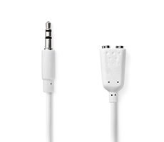 Nedis Stereo Audio kabel jack 3.5 mm (M) - 2x jack 3.5mm (F) 0.20 m bílá 