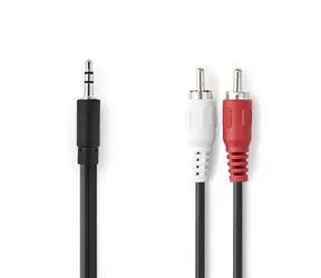 Nedis Stereo Audio kabel jack 3.5 mm (M) - 2x RCA (M) 1.00 m černá 