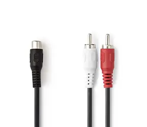 Nedis Stereo Audio kabel 2x RCA (M) - RCA (F) 0.20 m 