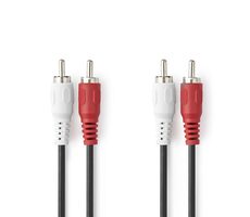 Nedis Stereo Audio kabel 2x RCA (M) - 2x RCA (M) 3.00 m černá