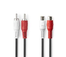 Nedis Stereo Audio kabel 2x RCA (M) - 2x RCA (F) 2.00 m černá