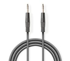 Nedis Stereo Audio kabel jack 6.35 mm (M) - jack 6.35 mm (M) 1.50 m tmavě šedá