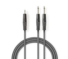 Nedis Stereo Audio kabel 2x jack 6.35 mm (M) - jack 3.5 mm (M) 1.50 m tmavě šedá