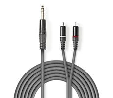 Nedis Stereo Audio kabel jack 6.35 mm (M) - 2x RCA (M) 1.50 m tmavě šedá